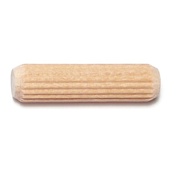 Midwest Fastener 3/8" x 1-1/2" Birch Wood Fluted Dowel Pins 25PK 66783